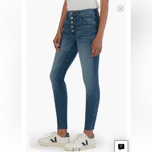 Kut from the kloth - Donna Fab Ab Exposed Button High Waist Raw Hem Skinny Jeans